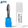 SF-3 Carbide Burr Rotary File Tree Shape Radius End Shape Double Cut 1/4'' Inch 6.35mm Shank for Die Grinder Drill Bits 1