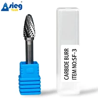 SF-3 Carbide Burr Rotary File Tree Shape Radius End Shape Double Cut 1/4'' Inch 6.35mm Shank for Die Grinder Drill Bits 1