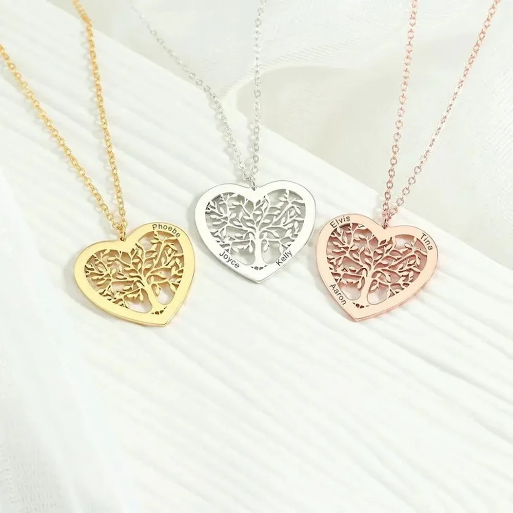 

Stainless Steel Personalised Heart-shaped Pendant Necklaces Custom Name Women Necklaces Couple Jewelry Gift Collar Personalizado