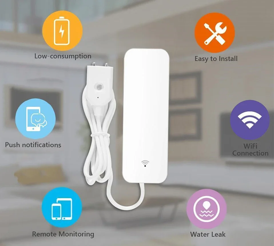 Tuya WiFi Zigbee Water Leak Sensor, Water Leak Detector, Smartlife APP Notification Alerts,Water Flood Alarm Home Security