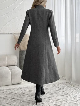 Fashionable urban festival wear autumn and winter stylish elegant long exquisite jacket suit coat 2