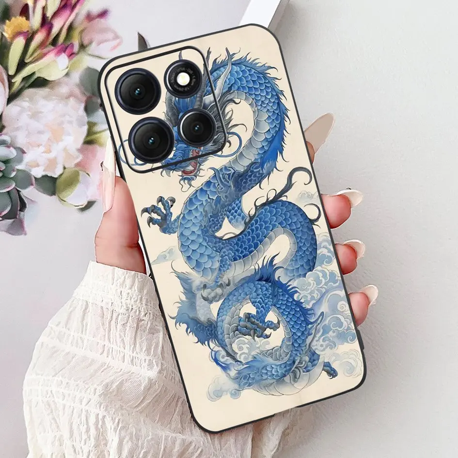 Floral Bamboo Cat Cartoon Soft Silicone Back Cover