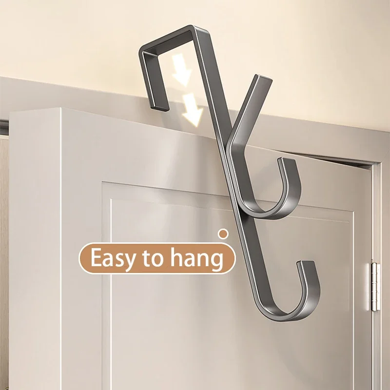 Behind The Door Hanger 3/5/7 Clothes Coat Hat Hooks for Bedroom Dormitory Home Carbon Steel Organizer Rack Storage Accessories