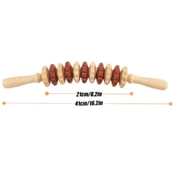 Curved 12 - Wheel Wood Therapy Roller Stick for Lymphatic Drainage and Massage (Style3)
