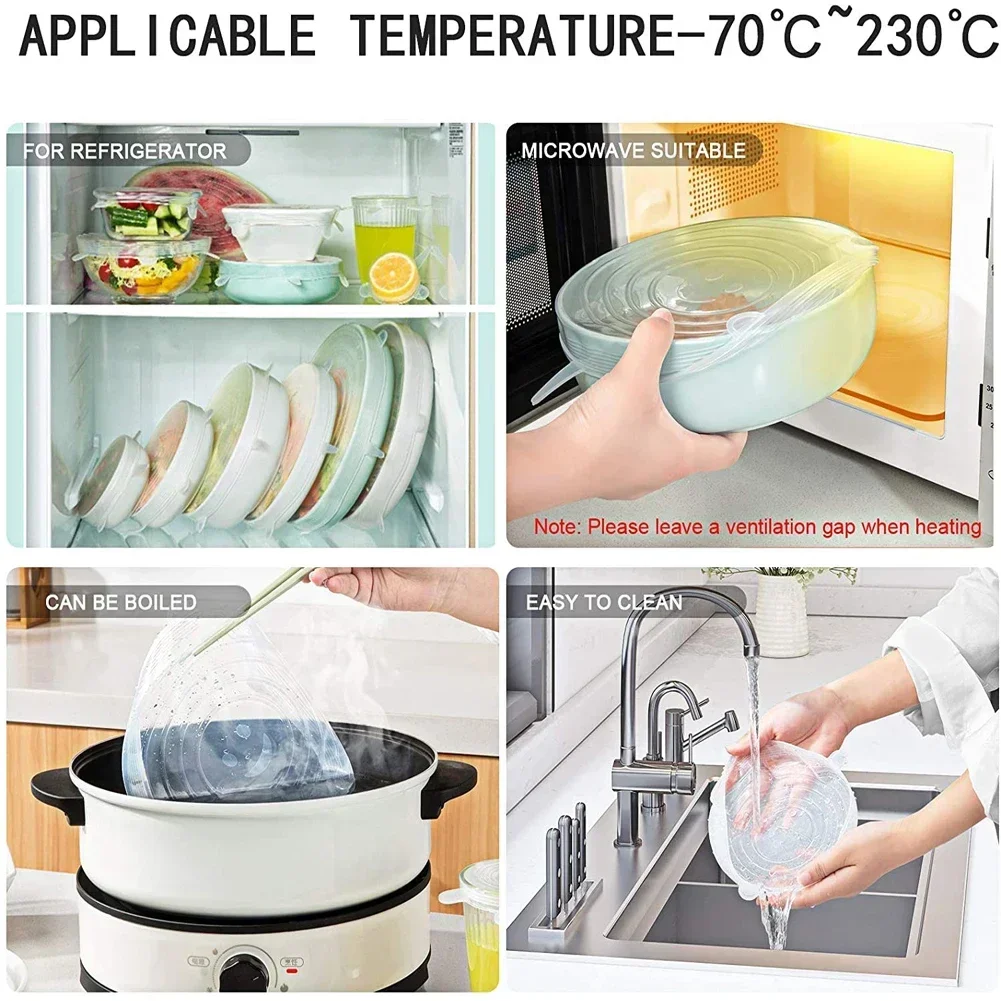 Universal Kitchen Utensil Lid Kitchen Storage Organization Reusable Stretch Silicone Cover Lids Food Utensils Home Microwave food cover kitchen utensils kitchen supplies fresh keeping cover preservation cover bowl cover