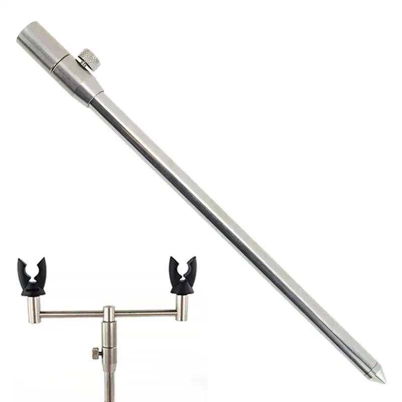 Telescopic Fishing Rod Turret Bracket 11.8-19.7inch Telescopic Ground Support for Fishing Rod Outdoor Tool Gear Stainless Steel