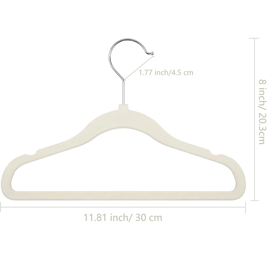 Pack of 10-Children's Velvet Non-Slip Hanger, Slim and Space Saving - 360° Swivel Hooks,Durable Junior Hanger 2