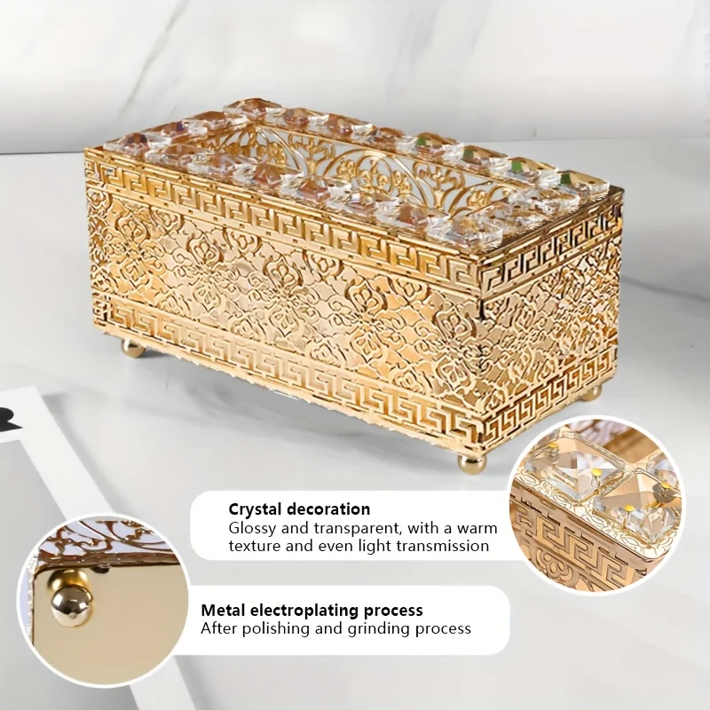 European-style Napkin Dispenser Bedroom Office Hotel Cafe Coffee Square Crystal Cube Bar Napkin Box Tissue Box 4