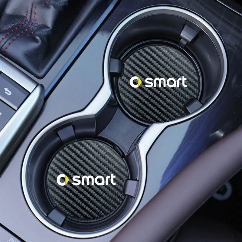 2Pcs Leather Coaster Mat Car Emblem Water Cup Cushion For Mercedes Benz AMG  For Smart Fortwo 451 450 453 EQ Forfour Coupe Cabrio - AliExpress