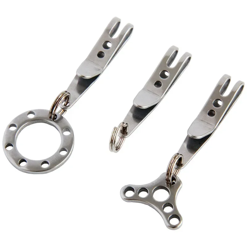 

Mini Silver Pocket Clips Carabiner Stainless Steel Bag Waist Belt Hanging Clip Metal Key Buckles Holder Outdoor Tool