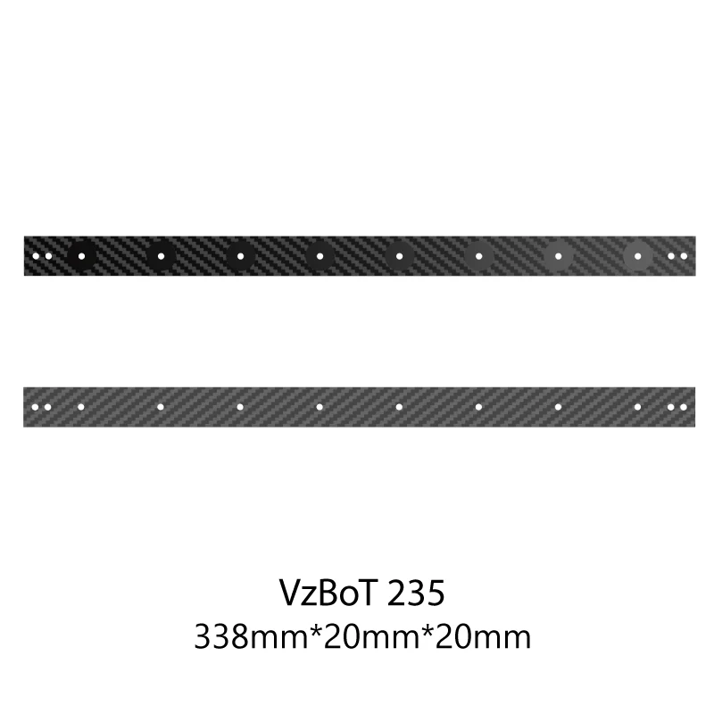 Tubo Quadrado de Fibra de Carbono Suave para Impressora 3d Alta Velocidade Perfuração Cnc de Tubos cf Eixo x Vzbot 235 Vz235 1pc - Imagem 5