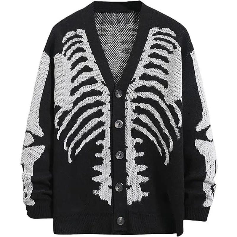 Autumn and Winter Knitted Cardigan Jacquard Halloween Fashion Men's and Women's Sweaters