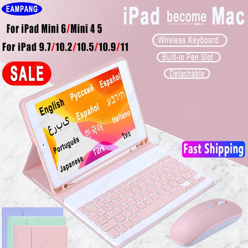 Keyboard Case for iPad 10.2 7 7th 8 8th 9 9th iPad Air 3 Air 4th Pro 11 Pro 10.5 9.7 5th 6th Mini 6 5 4 3