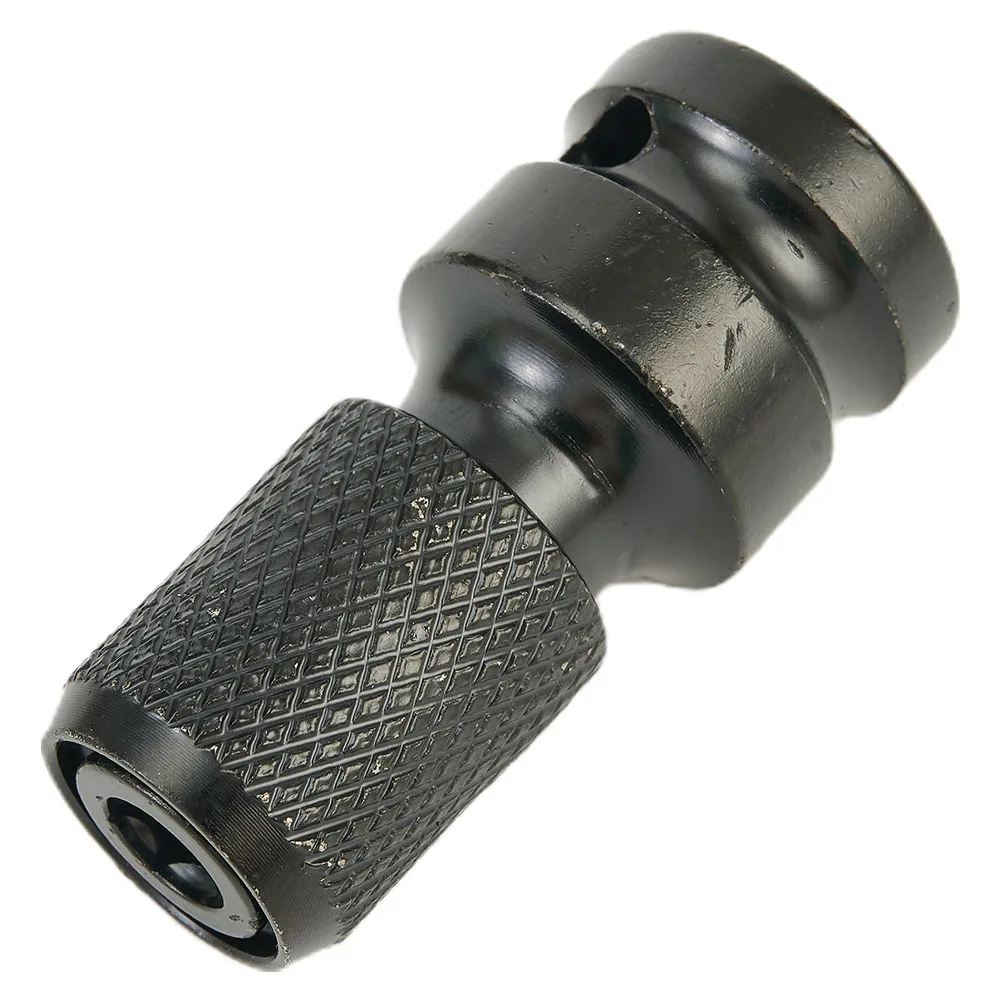 Drill Bit Chuck Adapters Tool 1/2 Square Drive To 1/4 Hex Shank 50x23x18mm Conversion Kit Set Steel