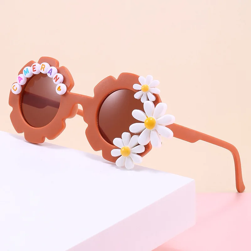 

DOISYER Wholesale Fashion Children Round Alphabet Flower Sun Glasses Cute Cartoon Girls Boys Baby Party Eyeglasses Sport Shades