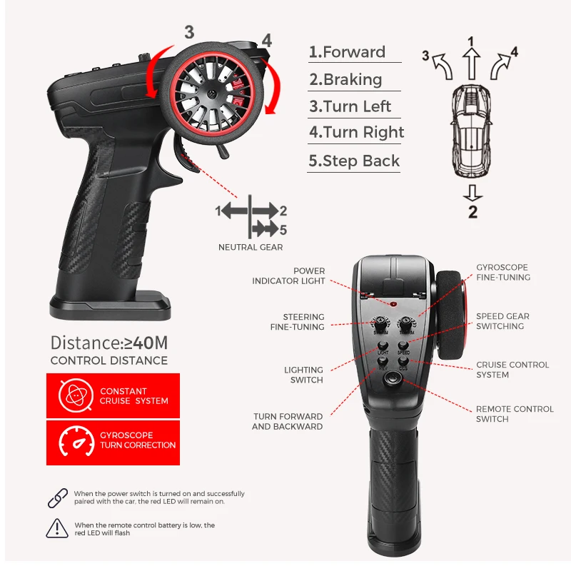 Wltoys K4308 1/43 2.4G 4WD 미니 드리프트 RC카 LED 라이트 리모컨 고속 온로드 레이싱 차량 소년 장난감