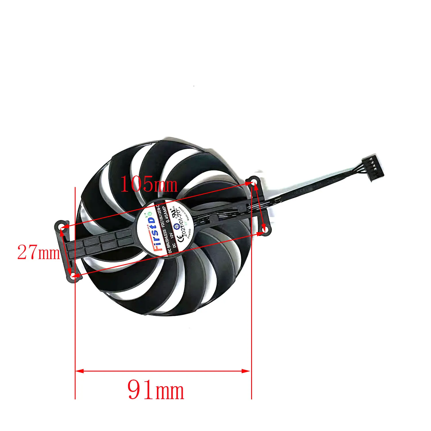 Фото Совершенно новый 91 мм 6PIN FDC10U12D9-C DC 12V 0.45A GTX 1650 GPU вентилятор для ASUS GeForce GTX1650 GDDR6 4 Гб PHOENIX OC видеокарта №2