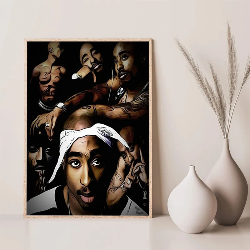 thumbnail image 1 of Póster de pintura en lienzo sexy del cantante de hip hop Tupac, decoración de lujo para el hogar, pintura de Demon Slayer por números, figura de acción de Taylor Swift, 1 of 5