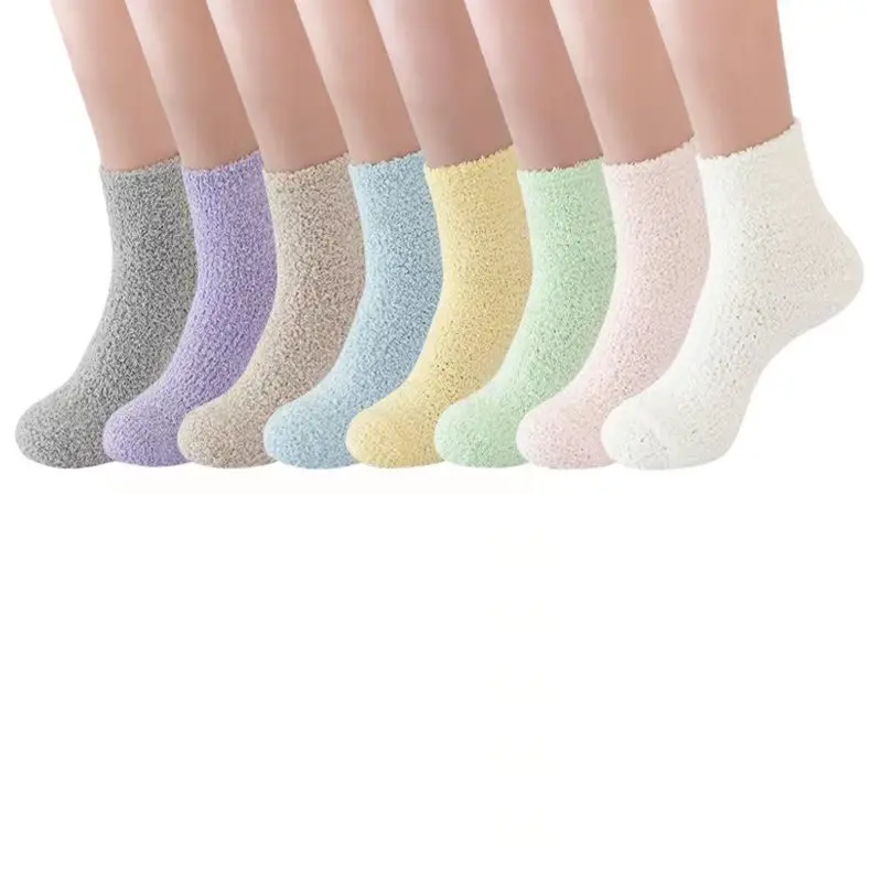 

Winter Warm Mens Fuzzy Socks Thick Coral Fleece Women Sock Solid Soft Breathable Plush Home Sleeping Indoor Floor Towel Socken