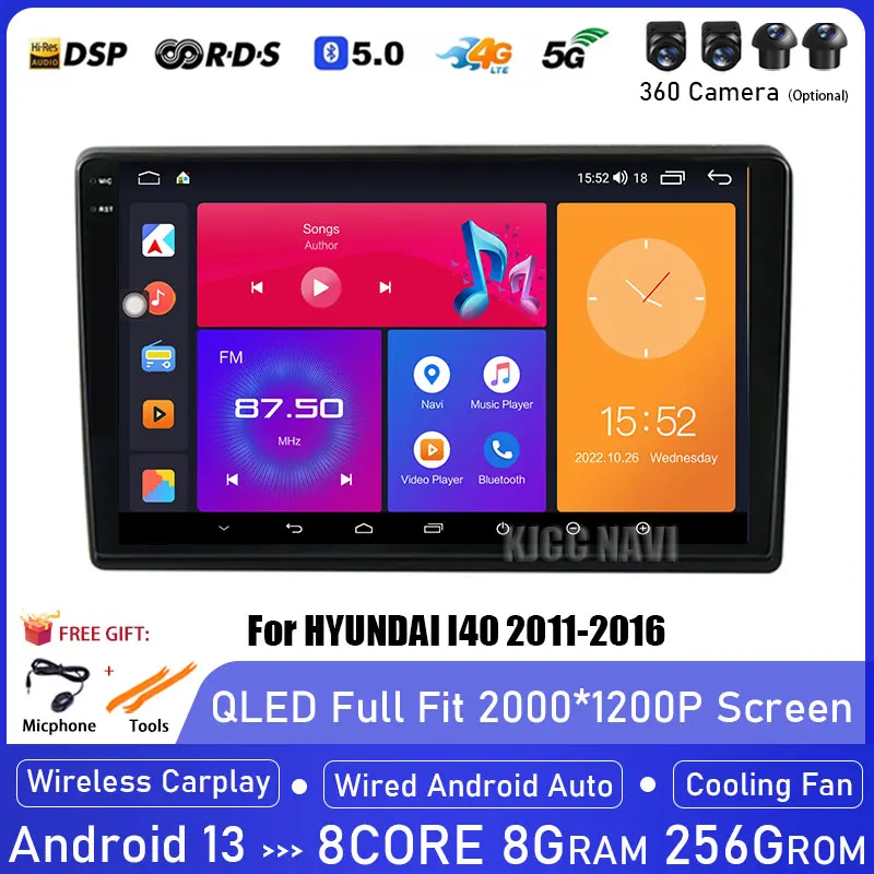 ACAVICA Android 14 Autoradio Für Hyundai I40 2011-2019 - 9 Zoll Mit Wireless CarPlay & 4G LTE