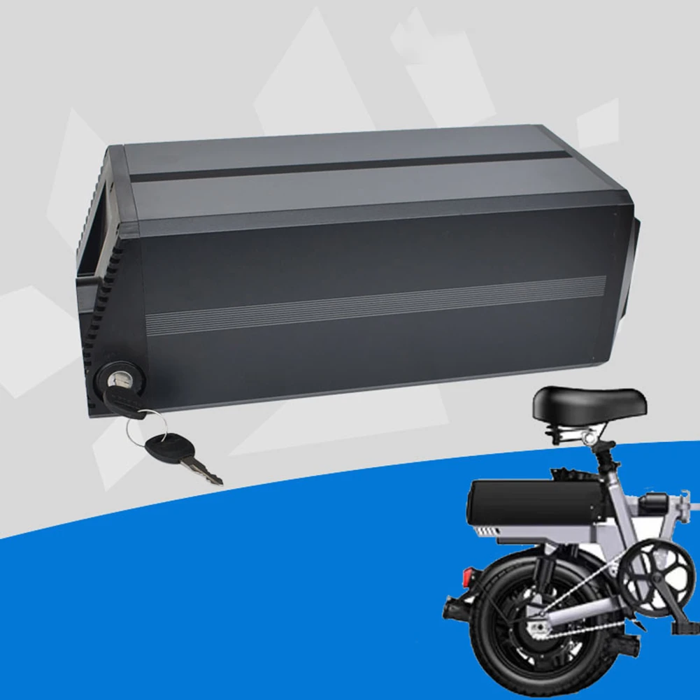 48V Electric Bike Shelf Battery Box Ebike Large Capacity Holder Case With 2 X Key Aluminum Alloy