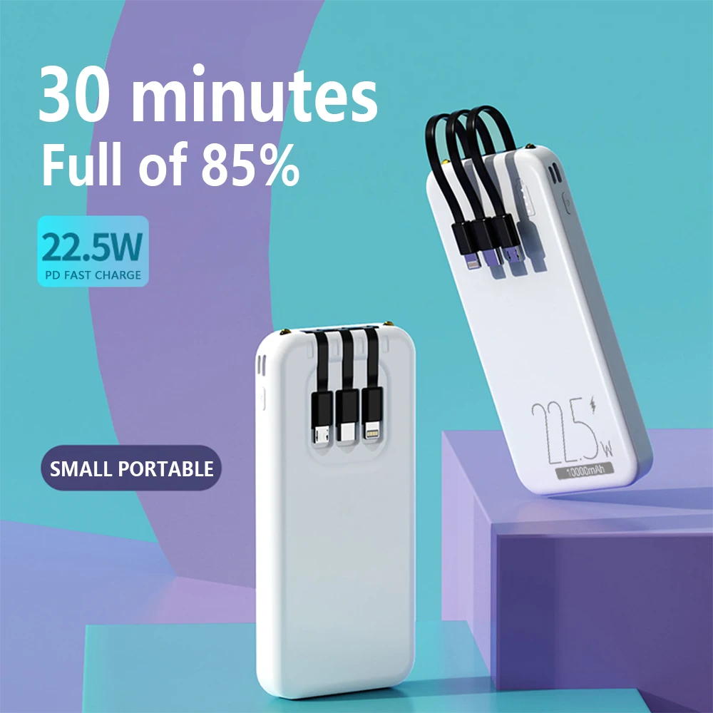 양방향 고속 충전 보조배터리, PD 22.5W, 20000mAh, 3 포트 동시 충전, 휴대용 모바일 전원 공급 장치