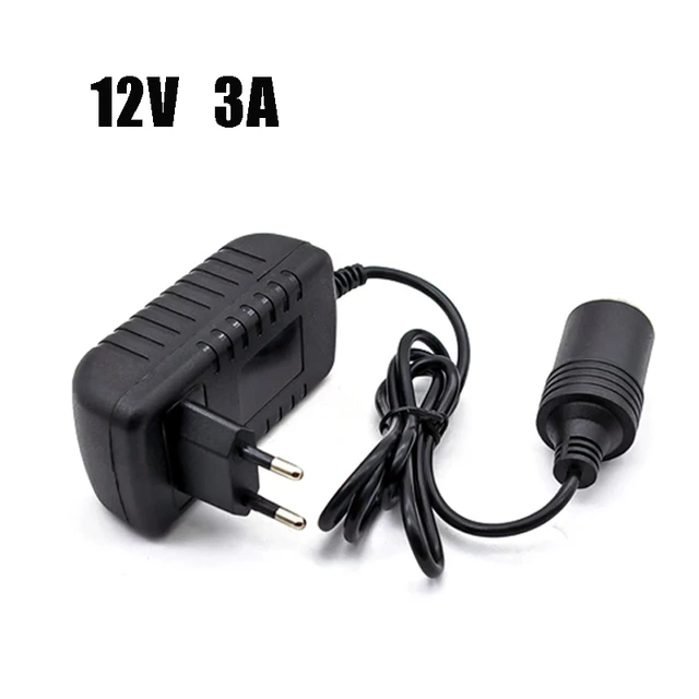 Car Cigarette Lighter 12V 3A Power Adapter Socket AC 220V to 12 V Volt  Charger Converter Home Parts EU Plug For Car Record Fan