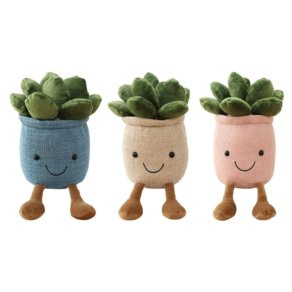 Figurines & Miniatures luxury Lifelike Tulip&Succulent Plants Plush Stuffed Toys Soft Bookshelf Decor Doll Creative Potted Flowers Pillow for Girls Kids Gift mini dragon figurines