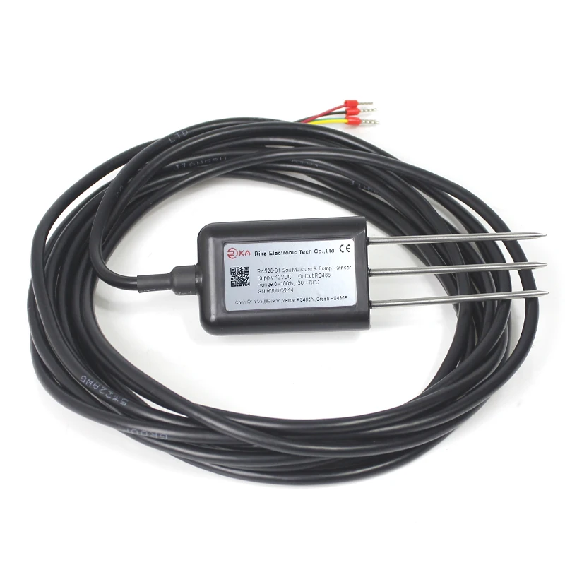 

RK520-01 Low Cost RS485/4-20mA/0-5V FDR TDR Soil Temperature Humidity Moisture Probe Sensor Transmitter