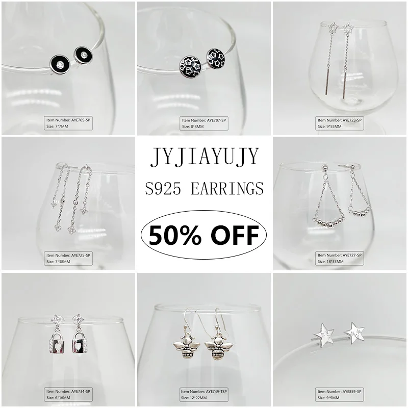 

JYJIAYUJY 100% Sterling Silver S925 Earrings Big Sale Different Styles Fashion Hypoallergenic Fine Jewelry Gift ZBLJ-Earrings-1