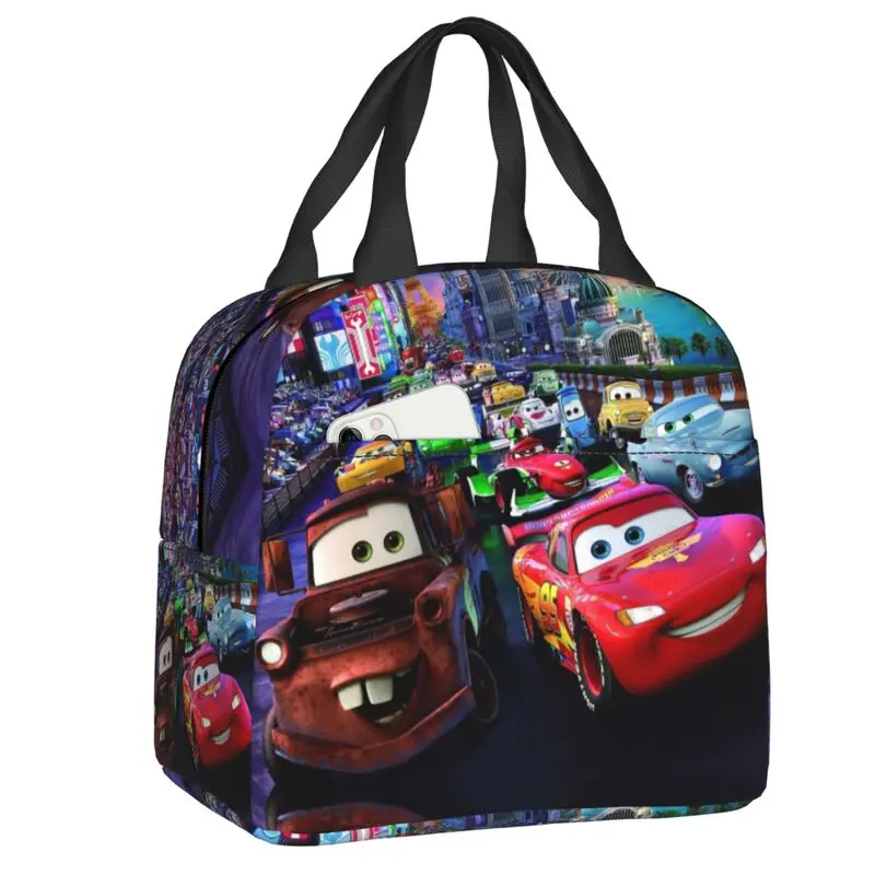 

Cartoon Pixar Cars Lunch Box Women Leakproof Cooler Thermal Food Insulated Lunch Bag Kids School Portable Picnic Tote Bags