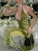 kliou Point Print Irregularly Maxi Dress Women Cross Halter Bandage Hollow Backless Fashion Vestidos Female Evening Party Wear 5