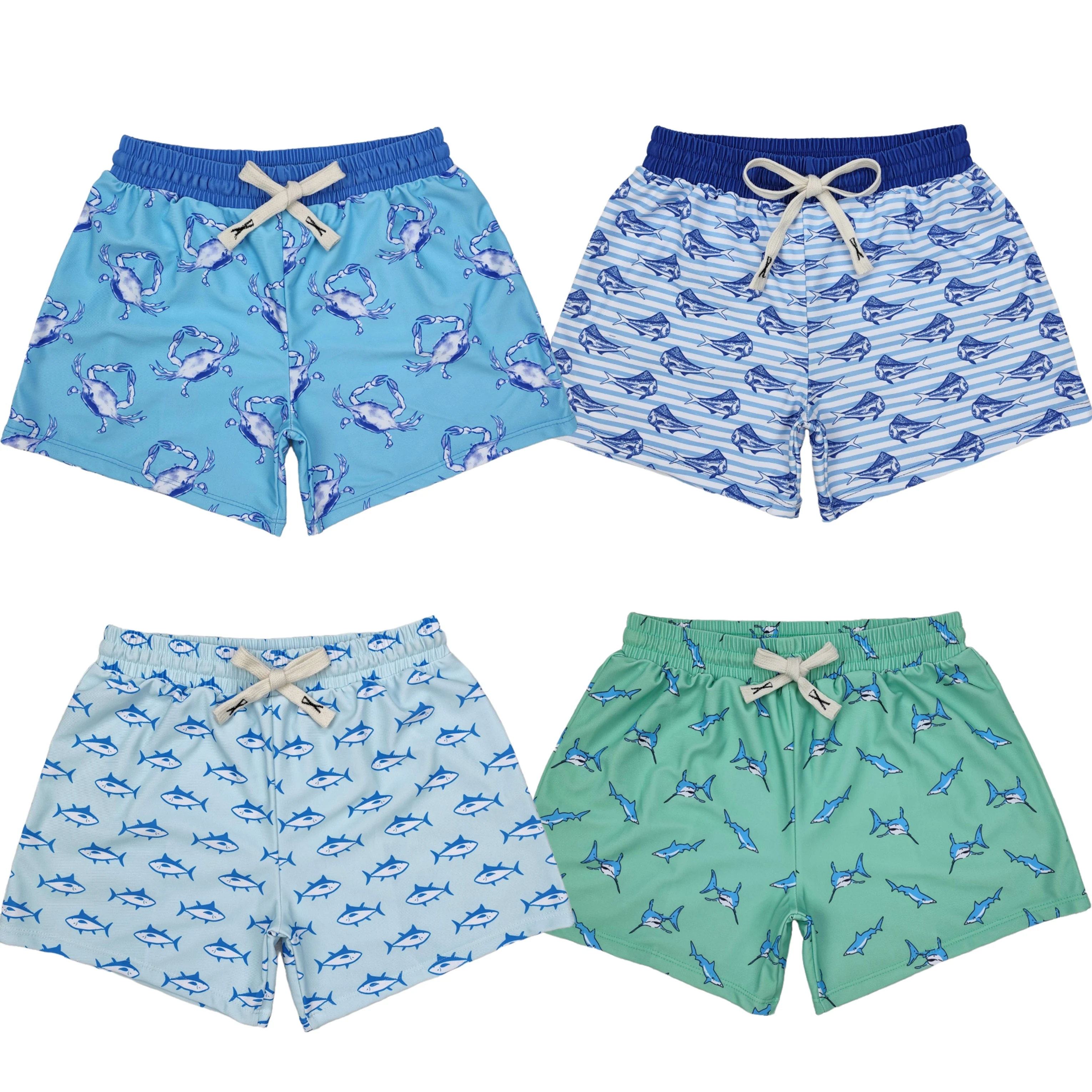 Wholesale Baby Boy Swimming Trunks Beachwear Children Toddler Fish Shorts Kid Swimsuit Children Summer Blue Swimwear Clothing 1