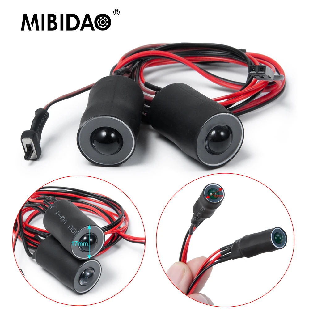 MIBIDAO 4,2 V-6 V LED-Licht 10/13/17/22 mm Scheinwerfer für TRX-4 Axial SCX10 Wraith 1/10 RC Car Truck Upgrade-Zubehör