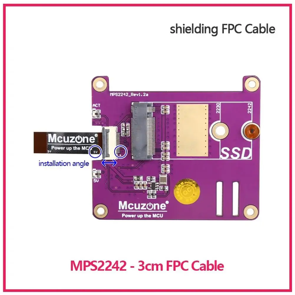 라즈베리 파이 5 용 PCIE 케이블, PCIE 90R 차동 임피던스 매칭, M.2 Nvme SSD 매칭, 16 핀, 0.5mm 간격