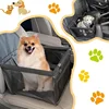 Foldable Dog Car Seat Puppy Booster Seat for Car Front Seat with Storage Pockets Pet Booster Car Seat for Small to Medium Dog 5
