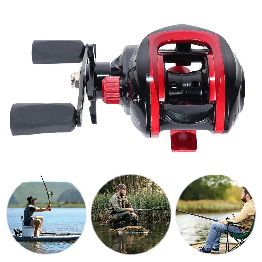 Baitcasting Reel 18 1 Ball Bearing 7.2:1 Gear Ratio 9 Gear Braking Baitcaster Dual Handle Nylon Heavy Duty 10KG Fly Fishing Reel Left Hand