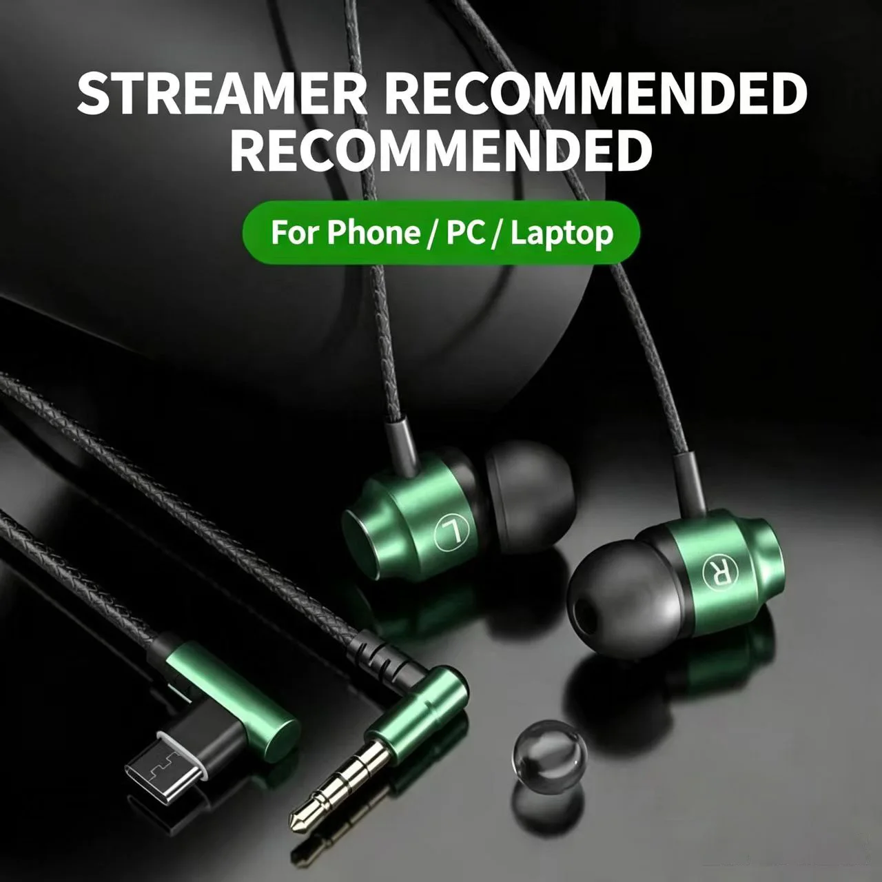 Premium Metal In-ear Wired Earphones with Mic & Stereo Sound