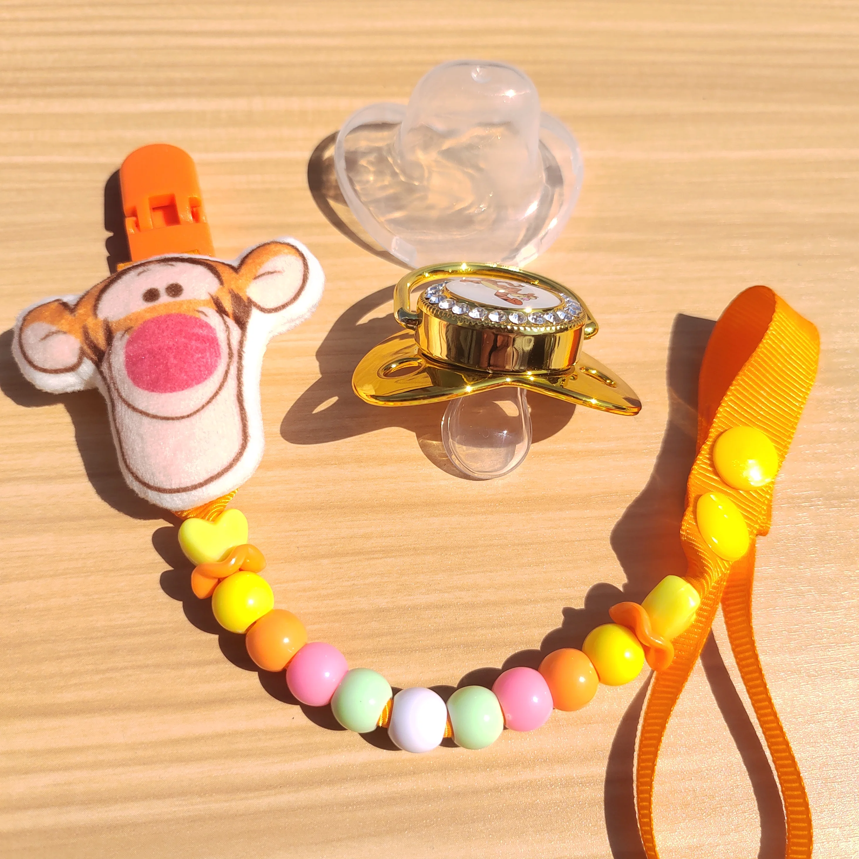 Tigger Baby Pacifier clip cover Luxury pacifier for newborn boys and girls silicone nipples Baby shower gift Chupeta