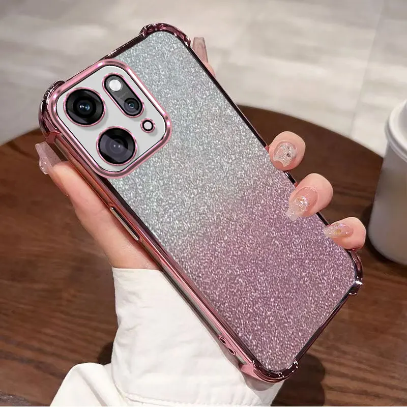 Glitter Plating Clear Protective Cover with Shockproof Design