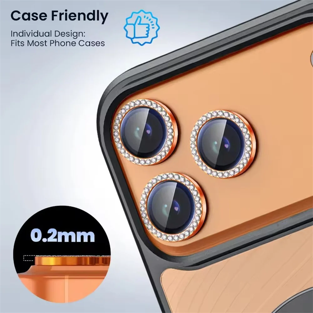 Diamond Glitter Camera Lens Protector with Metal Ring