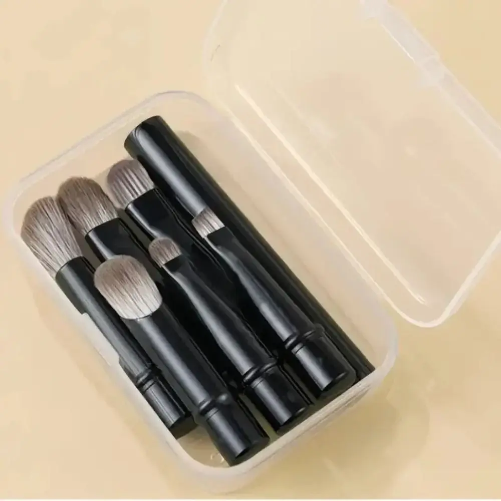Detachable Mini Travel Makeup Brushes Set 6Pcs Brushes Double Ended Portable Cosmetic Brushes Set With Box Multifunctional