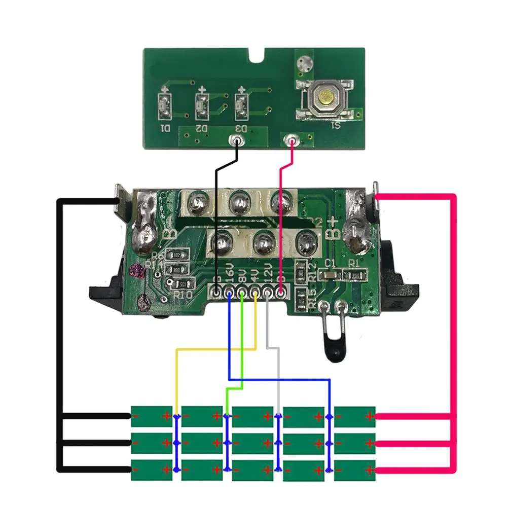 디월트용 리튬 이온 배터리, 15*18650 플라스틱 케이스, PCB 충전 보호 회로 기판 박스 하우징, DCB200, 18V, 20V, DCB203, DCB204