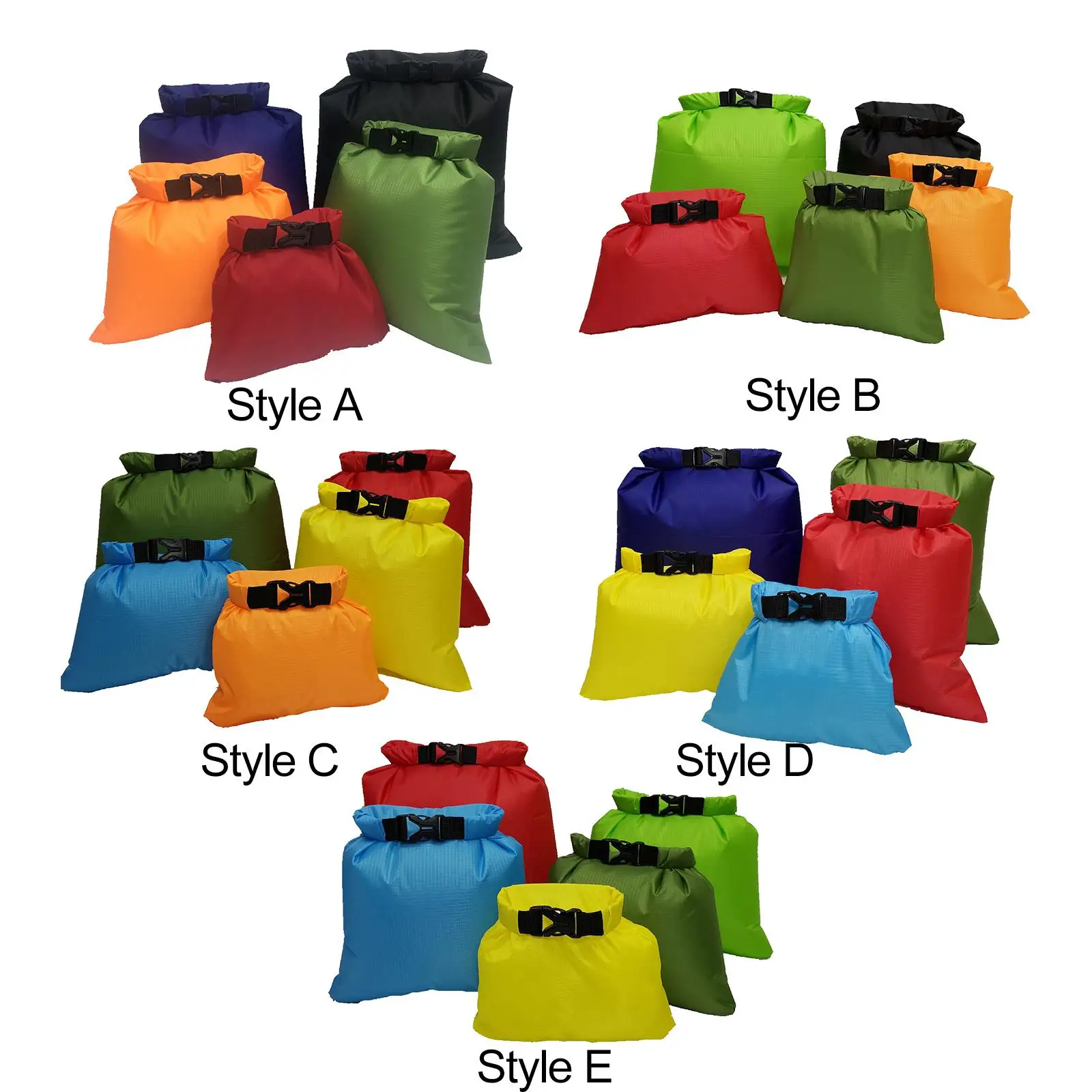 

5Pcs Dry Bag Waterproof Bag Set Accessory 1.5L 2.5L 3.5L 4.5L 6L for Boating