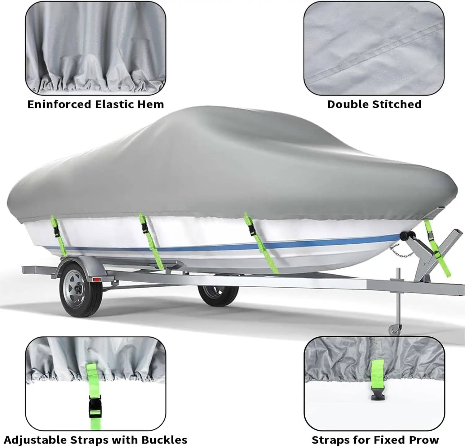 24-26ft, Waterproof 900D Heavy Duty Boat Cover, Marine Grade Polyester Boat Covers 24-26ft, Fits 24-26ft Bass