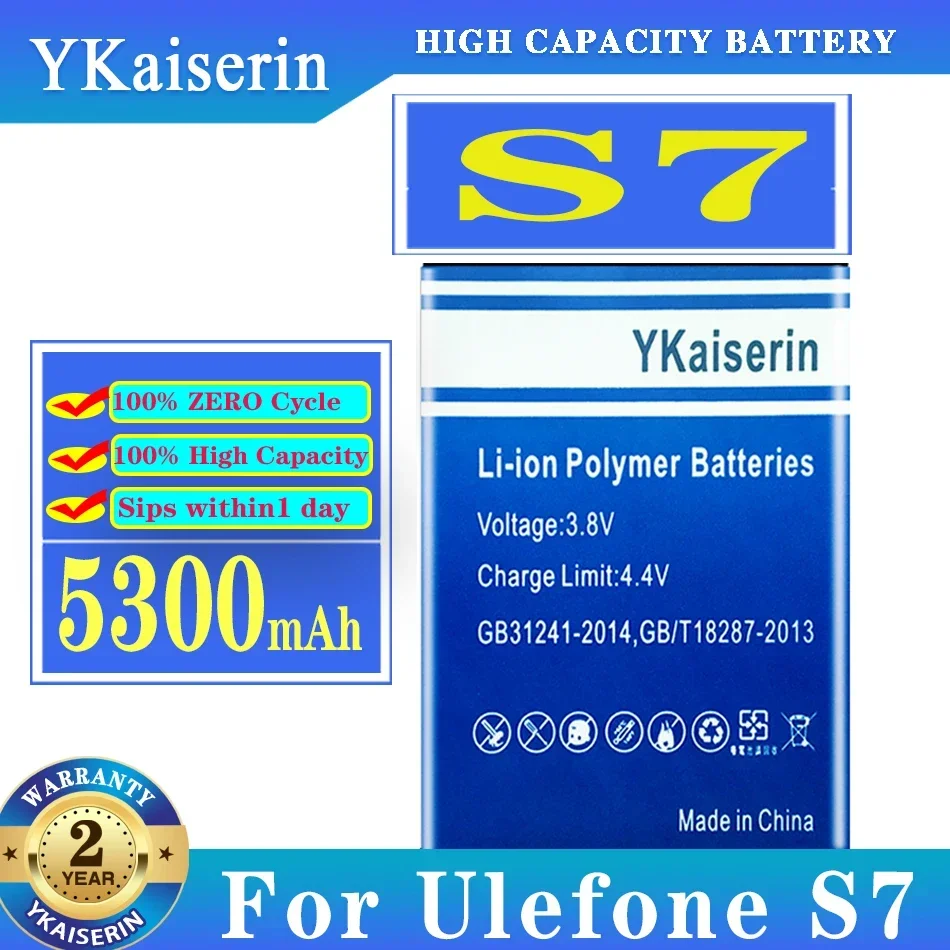 

Совершенно новый аккумулятор ykaisin для Ulefone S7, 5300 мАч, для смартфона Ulefone S7, аккумулятор + номер отслеживания