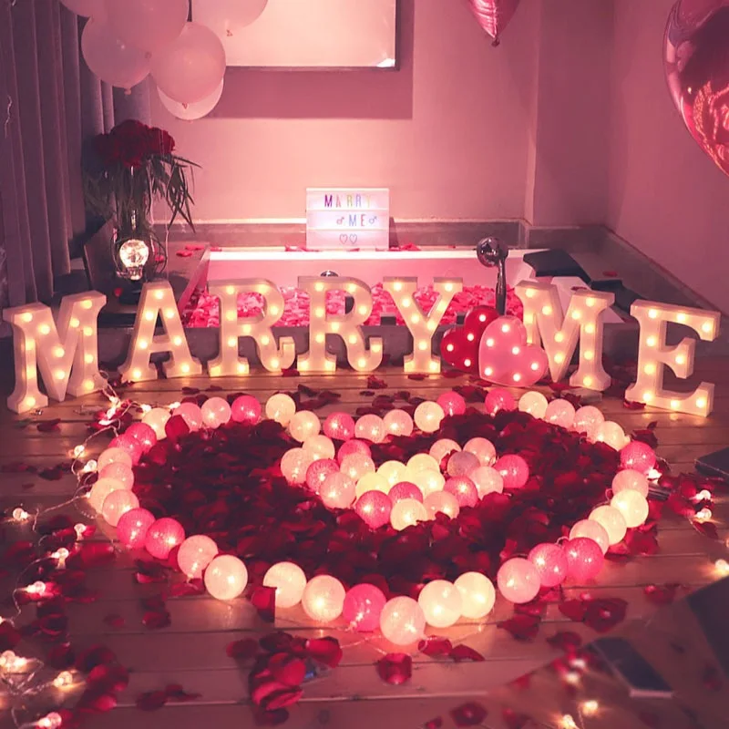 LED Letter Light LED Number Lamp 6.3-inch Decorative Alphabet Number Light Battery Powered Christmas Wedding