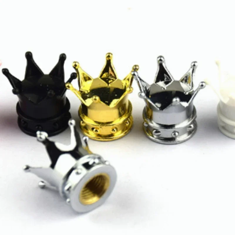 Car Universal Crown Valve Caps Dustproof Waterproof Wheel Valve Cover Air Car Motorcycle Tyre Rim Cap Trim Cap 4PCS tire valve cap