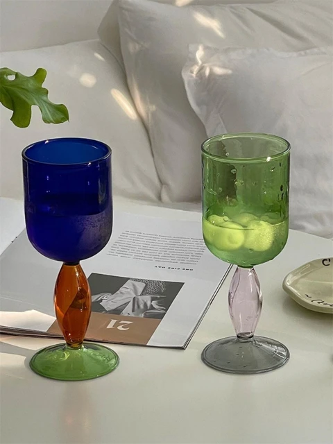 Korean-style Ins Colored Glass Goblet Fresh Simple Color Matching