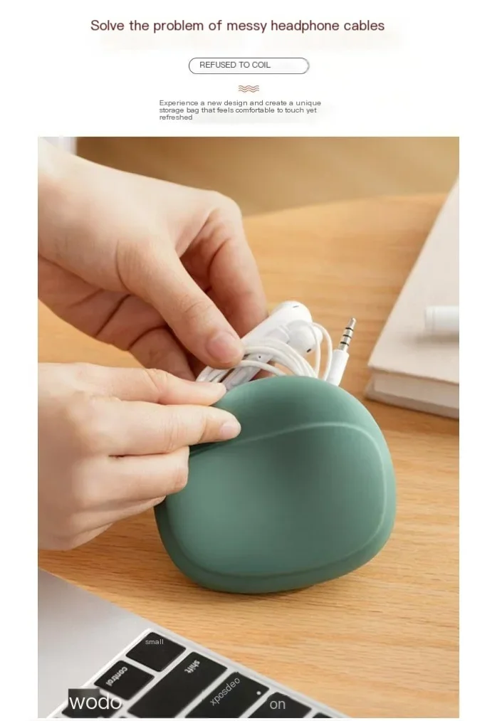 Silicone Storage Box - Multi-Purpose Organizer for Cables, Coins, Earphones/Headphones, Compact Travel & Home Office 수납함 작성